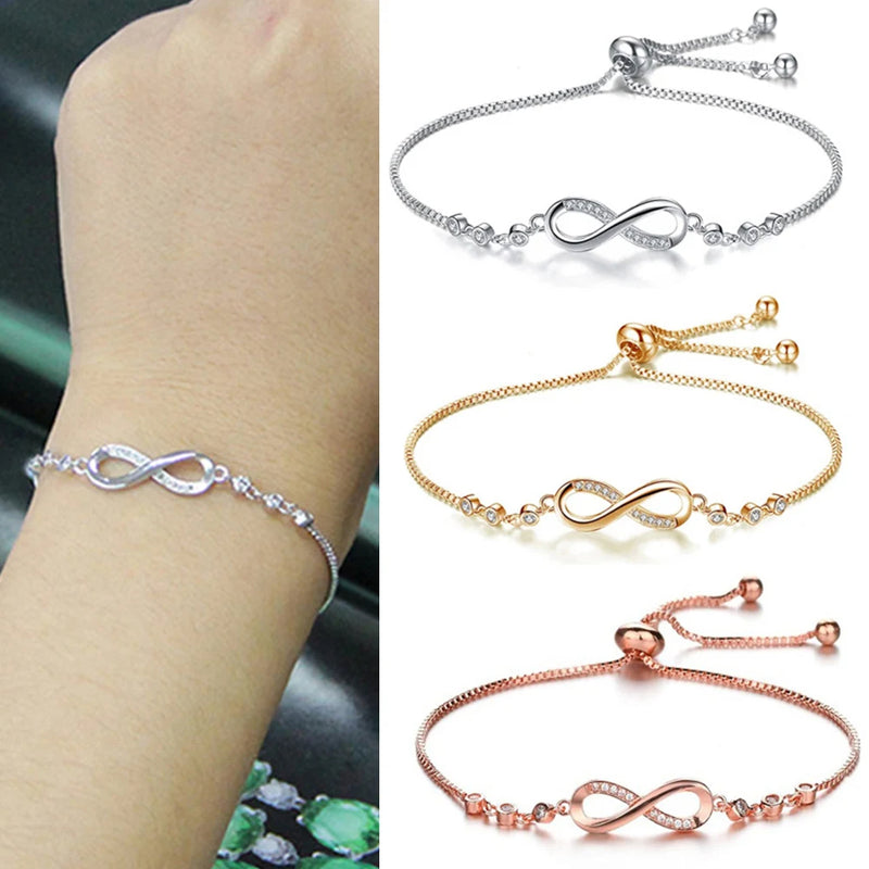 Steel Fun Jewelry Women Luxury Lucky Bracelet for Female Blue Crystal Heart Charm Bracelet Bridal Wedding Engagement Fine Gift. - Abid Cart
