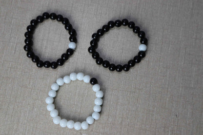 Stylish Black & White 2 pieces in Pack Bracelets - Celebrate 14 August Independence Day in Style!. - Abid Cart