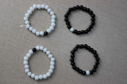 Stylish Black & White 2 pieces in Pack Bracelets - Celebrate 14 August Independence Day in Style!. - Abid Cart