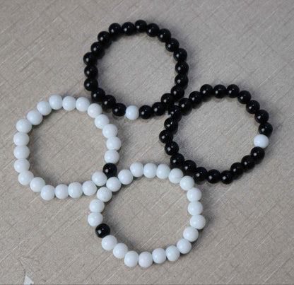 Stylish Black & White 2 pieces in Pack Bracelets - Celebrate 14 August Independence Day in Style!. - Abid Cart