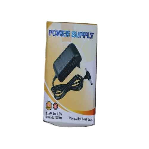 Universal Adjustable Power Adapter Charger (1.5V to 12V) with Dual Jacks for LED Strip Lights, Water Pumps, CCTV Cameras & More. - Abid Cart