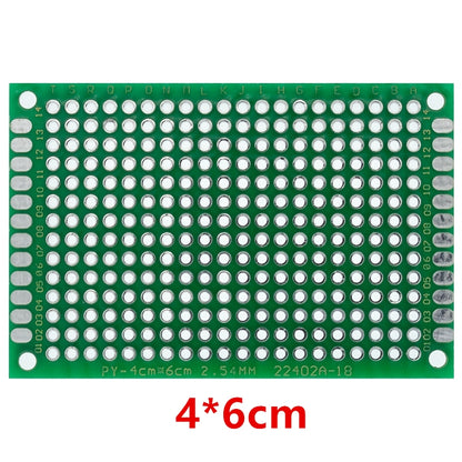 Universal Green PCB Prototype Board - Double-Sided Protoboard Kit (2x8, 3x7, 4x6, 5x7, 7x9CM) for DIY Electronics. - Abid Cart