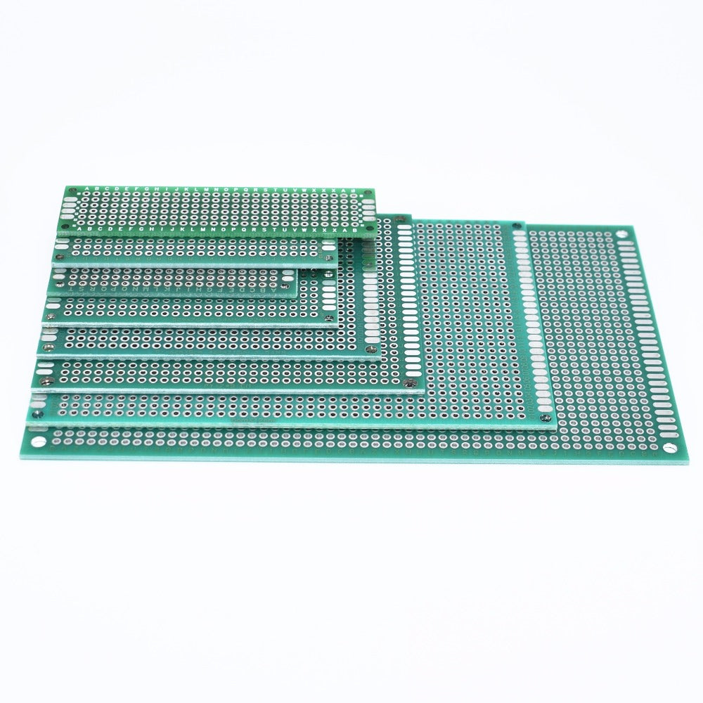 Universal Green PCB Prototype Board - Double-Sided Protoboard Kit (2x8, 3x7, 4x6, 5x7, 7x9CM) for DIY Electronics. - Abid Cart