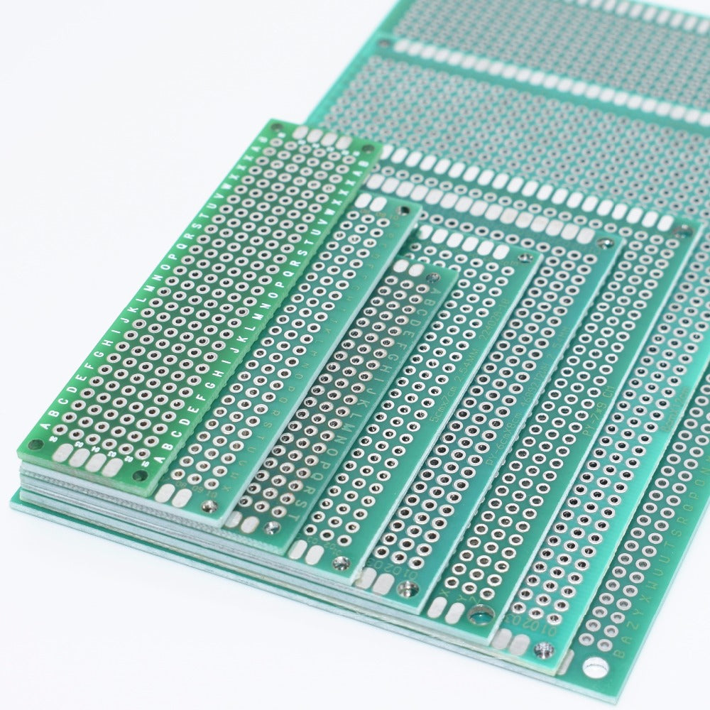 Universal Green PCB Prototype Board - Double-Sided Protoboard Kit (2x8, 3x7, 4x6, 5x7, 7x9CM) for DIY Electronics. - Abid Cart