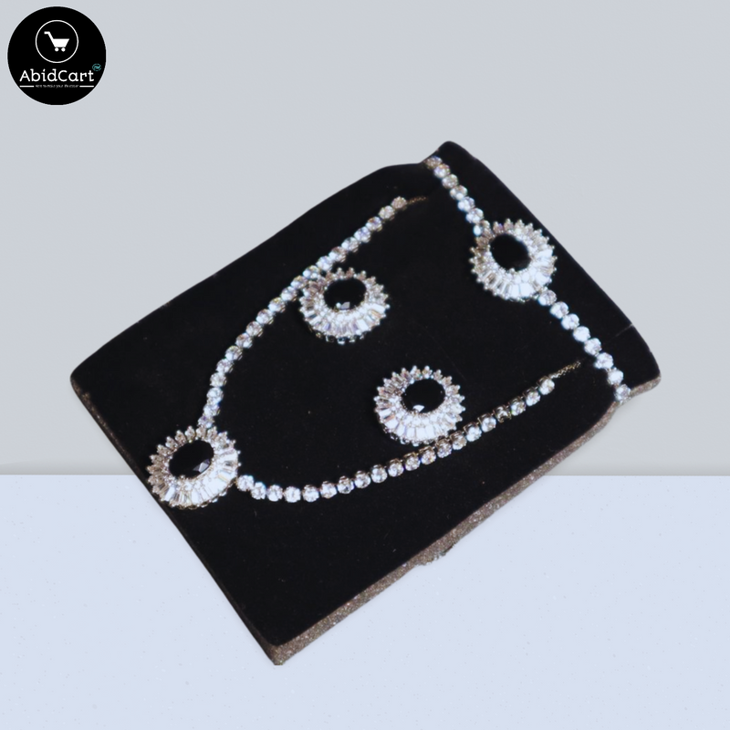 Elegant Diamond Necklace and Earring Set - AbidCart Luxury Jewelry Collection. - Abid Cart