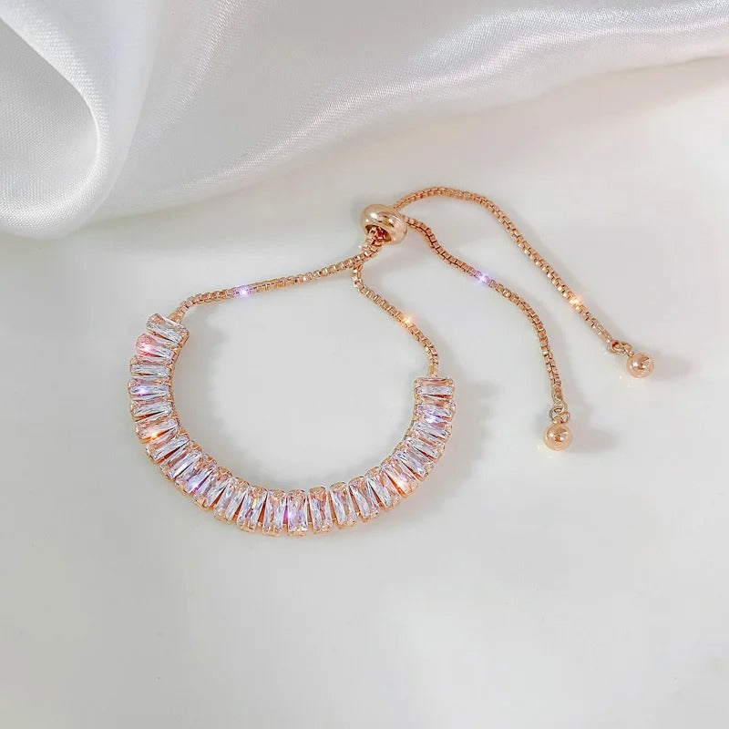Full of Rhinestone Stainless Steel Bracelet For Women 2022 New Designer Shiny Luxury Zircon Adjustable Bracelets Jewellery Gift. - Abid Cart