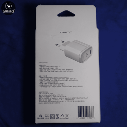 DRION PD20W C-Type Fast Travel Charger - Compact & Powerful 1-Port USB-C Charging Adapter for Quick Device Charging.