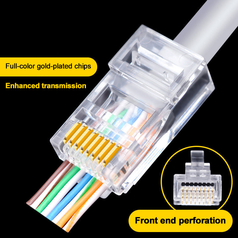 50-Pcs Pack Cat5, Cat5E, Cat6 RJ45 Connectors - High-Speed Ethernet Networking for Home & Office. - Abid Cart
